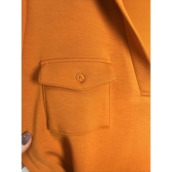 The Limited Short Sleeve V-Neck Belted Utility Knit Dress Size XL Orange - Picture 4 of 8